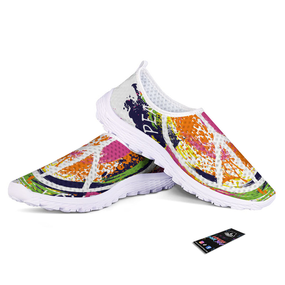 Sign Peace Rasta Print Nurse Shoes-grizzshop