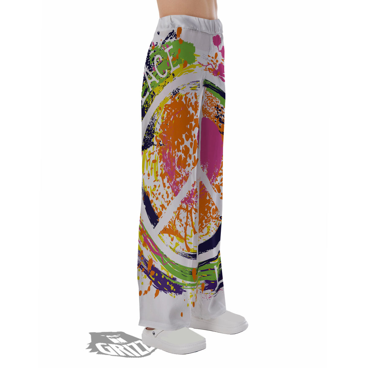 Sign Peace Rasta Print Pajama Pants-grizzshop