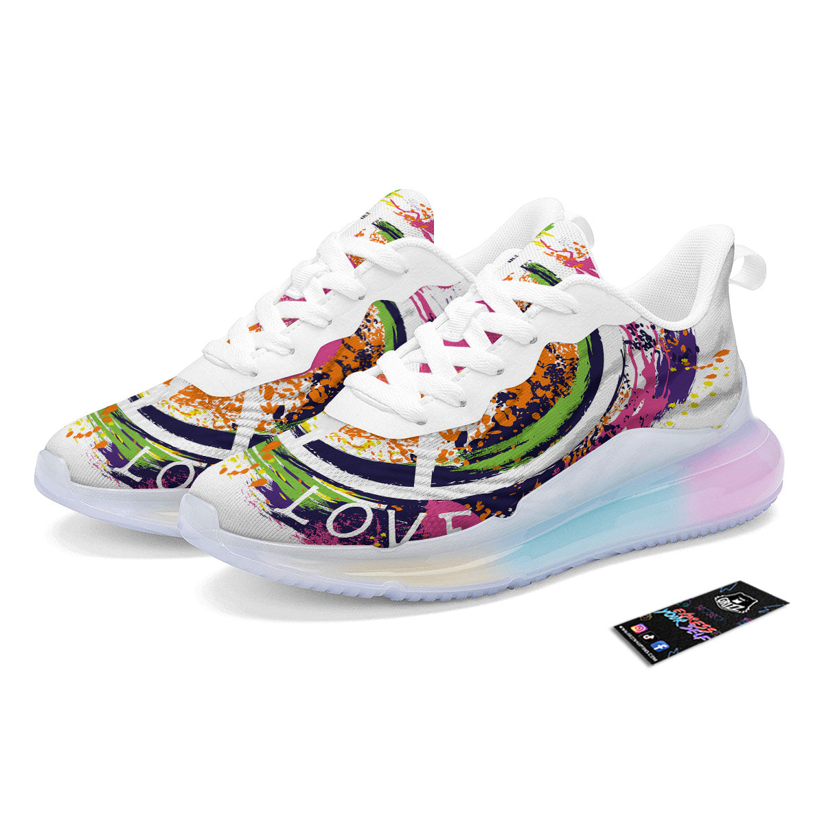 Sign Peace Rasta Print Running Sneakers-grizzshop