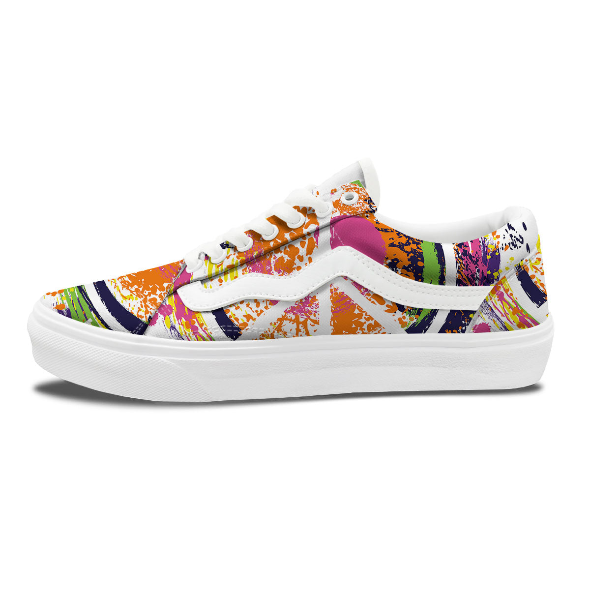 Sign Peace Rasta Print Skate Shoes-grizzshop