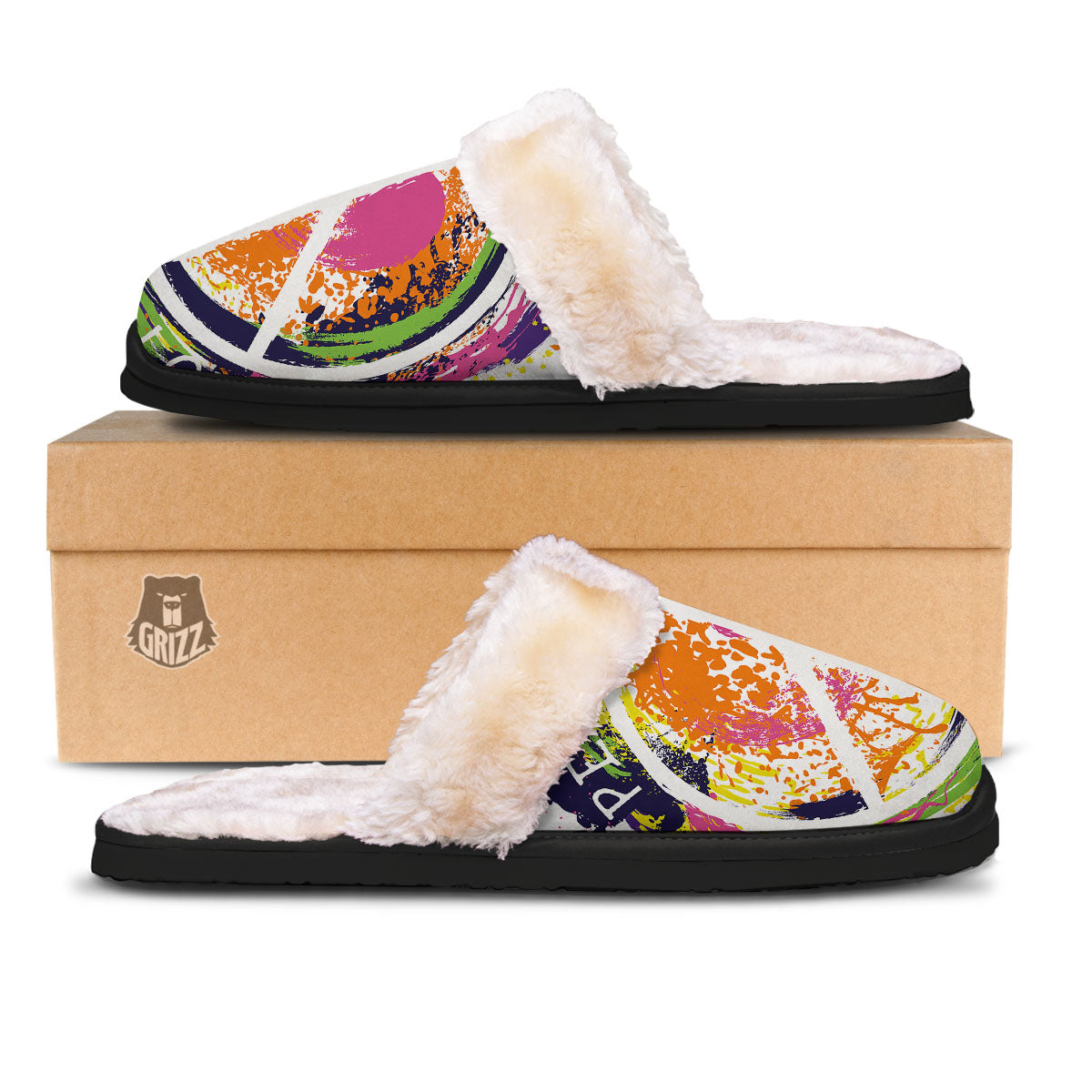 Sign Peace Rasta Print Slippers-grizzshop