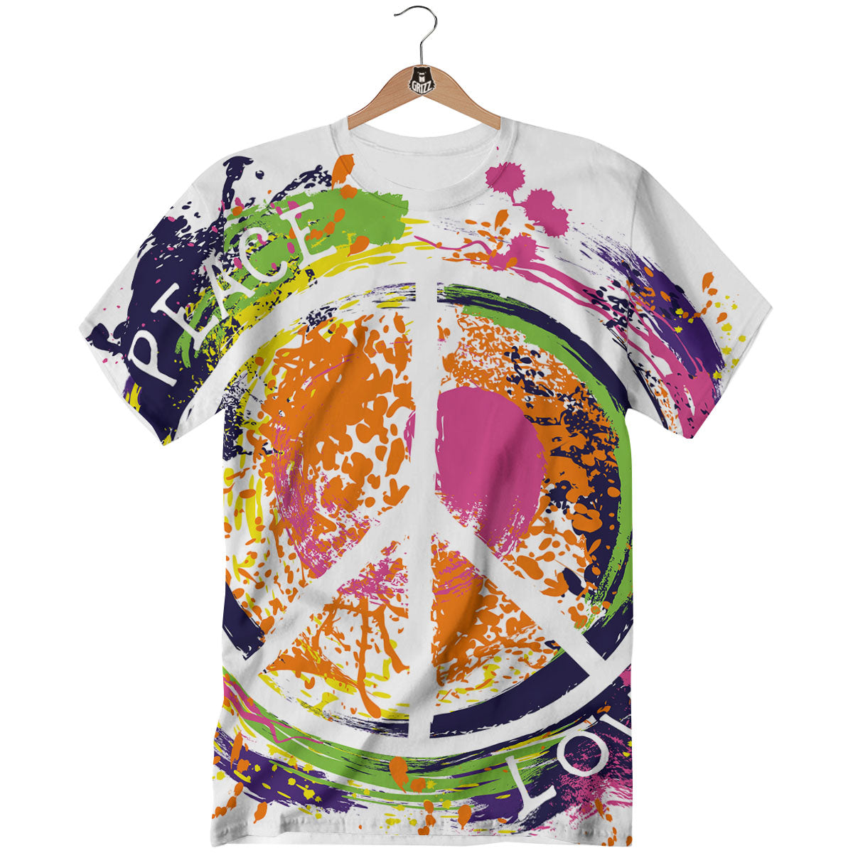 Sign Peace Rasta Print T-Shirt-grizzshop