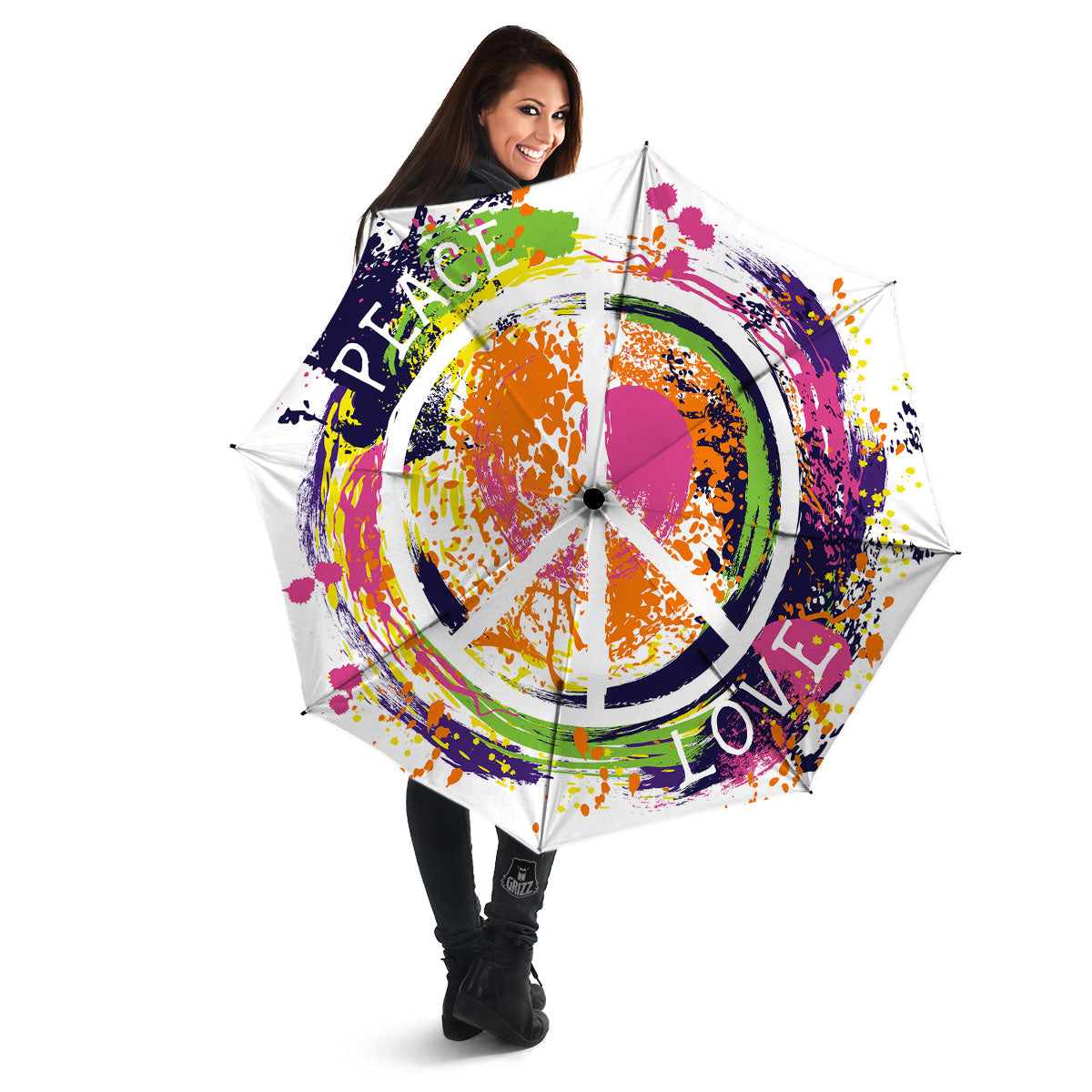 Sign Peace Rasta Print Umbrella-grizzshop