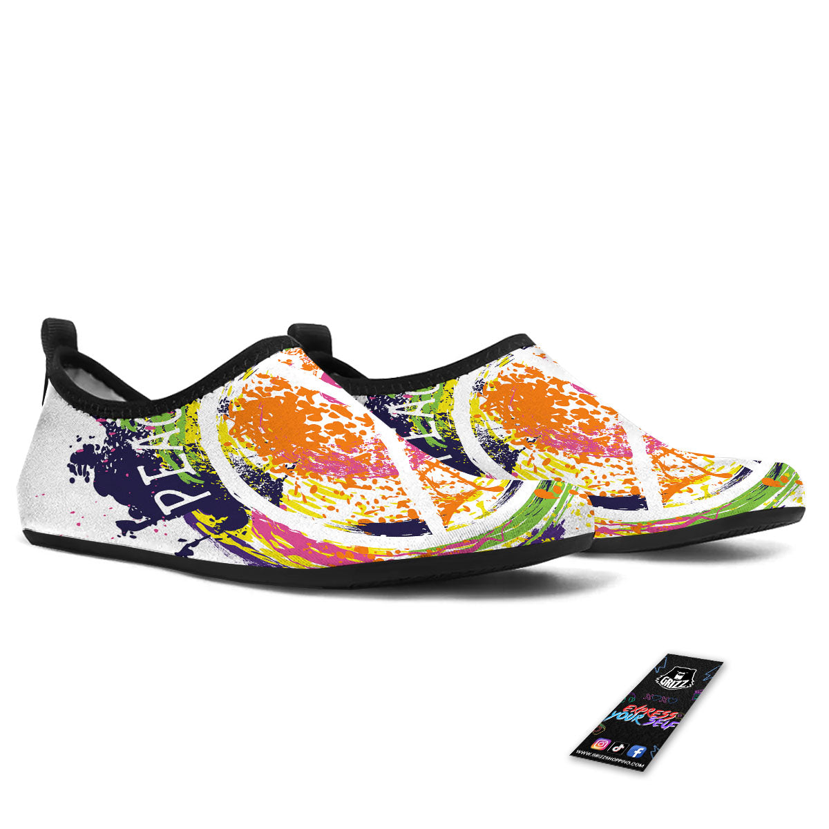 Sign Peace Rasta Print Water Shoes-grizzshop