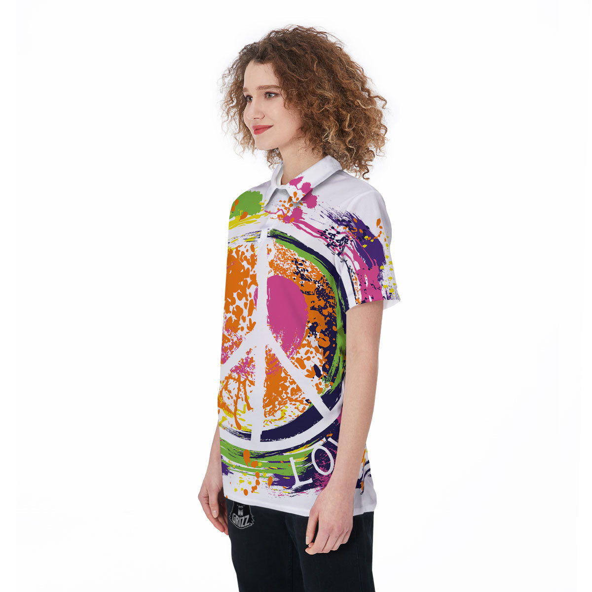 Sign Peace Rasta Print Women's Golf Shirts-grizzshop