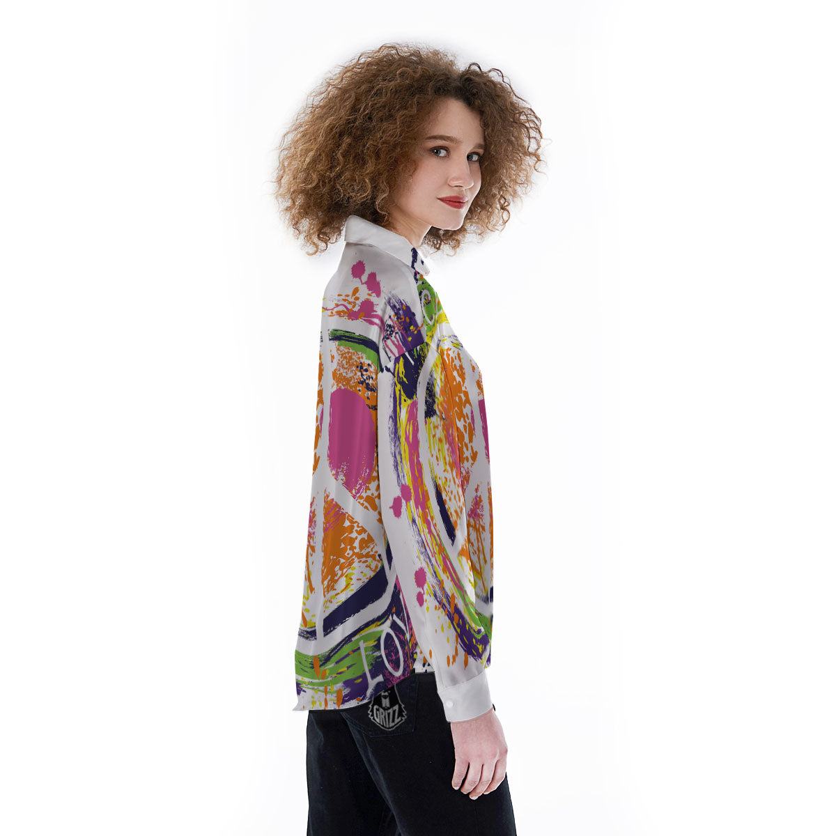 Sign Peace Rasta Print Women's Long Sleeve Shirts-grizzshop