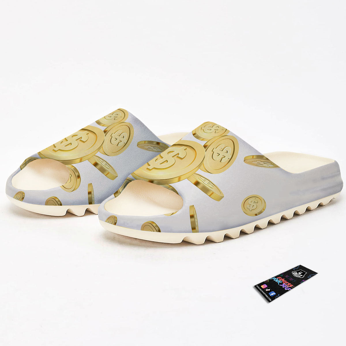 Sign Explosion Golden Dollar Print Sandals-grizzshop