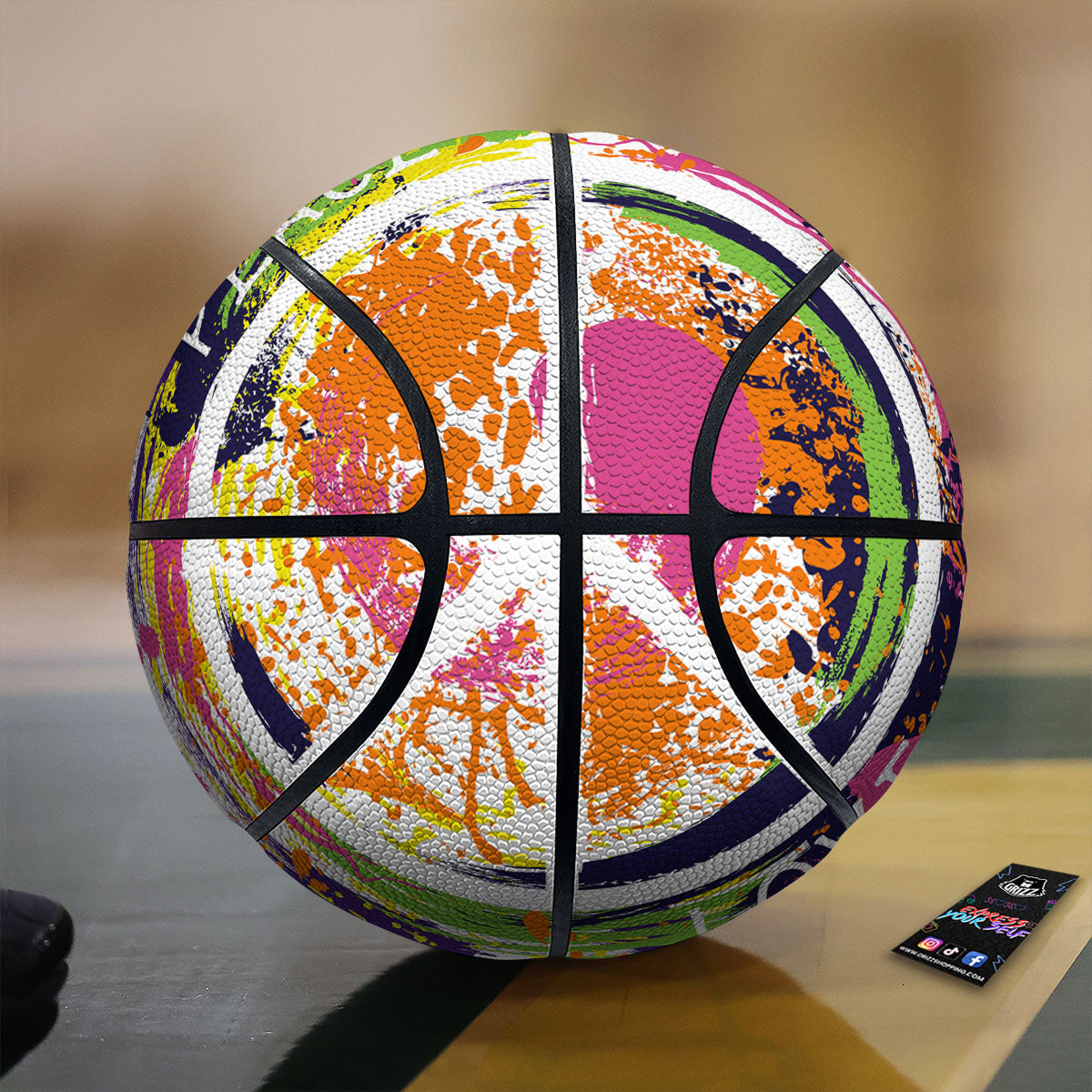 Smooth Marble White Brown Print Pattern Basketball
