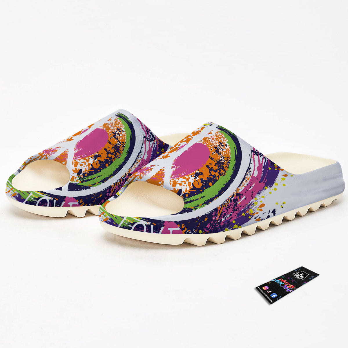 Sign Peace Rasta Print Sandals-grizzshop