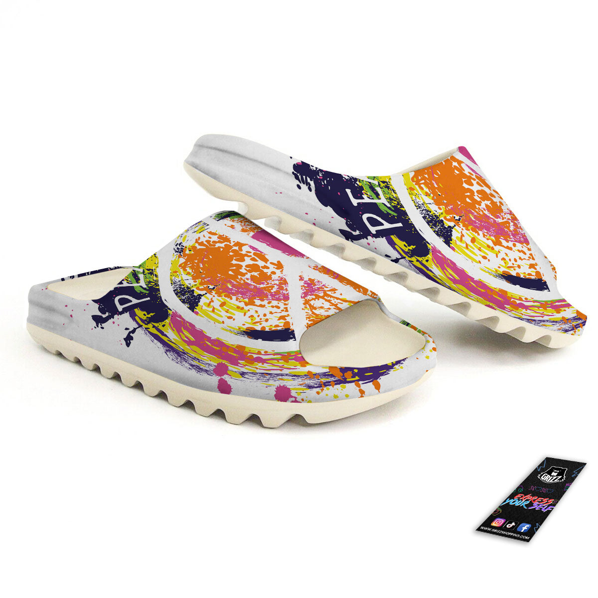 Sign Peace Rasta Print Sandals-grizzshop