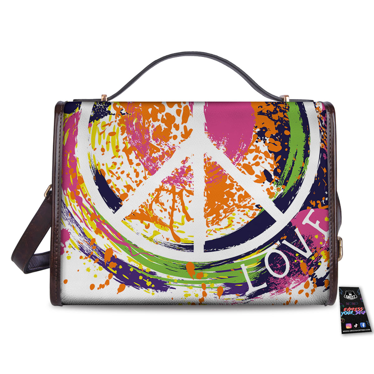 Sign Peace Rasta Print Women's Satchel Bag