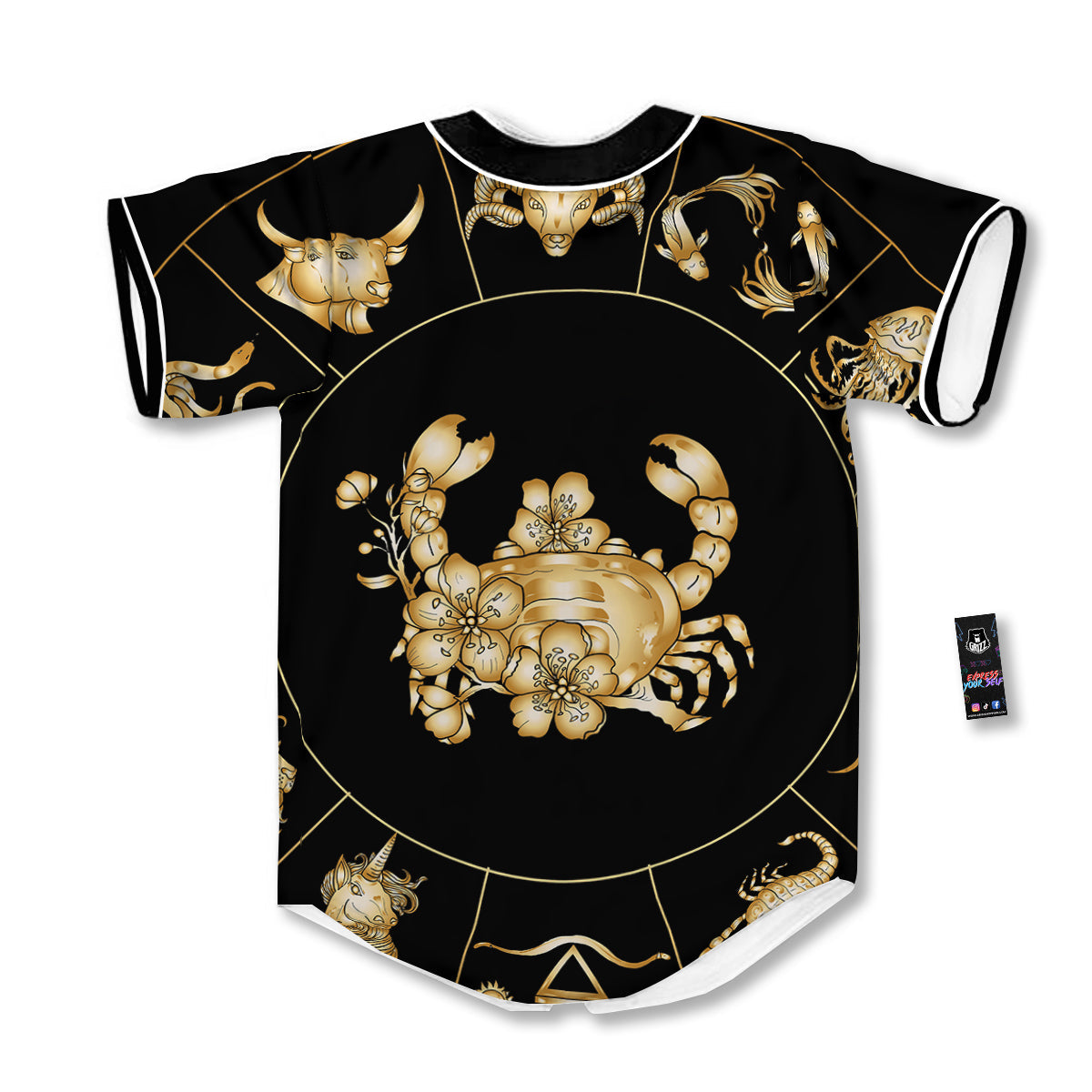 Signs Astrological And Cancer Print Baseball Jersey-grizzshop