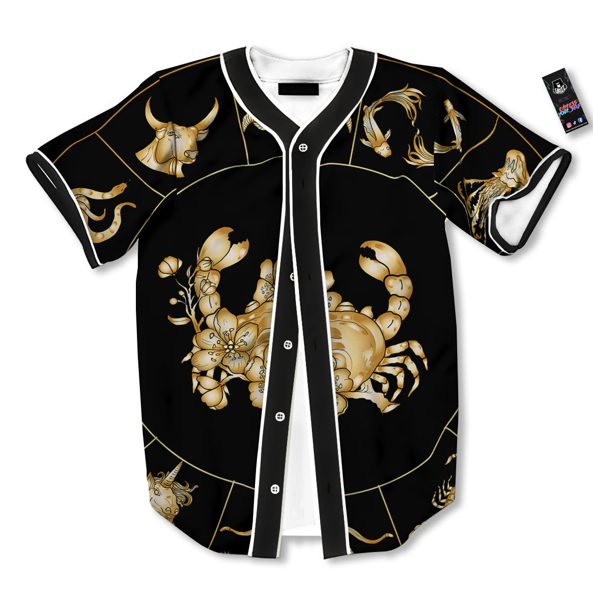 Signs Astrological And Cancer Print Baseball Jersey-grizzshop