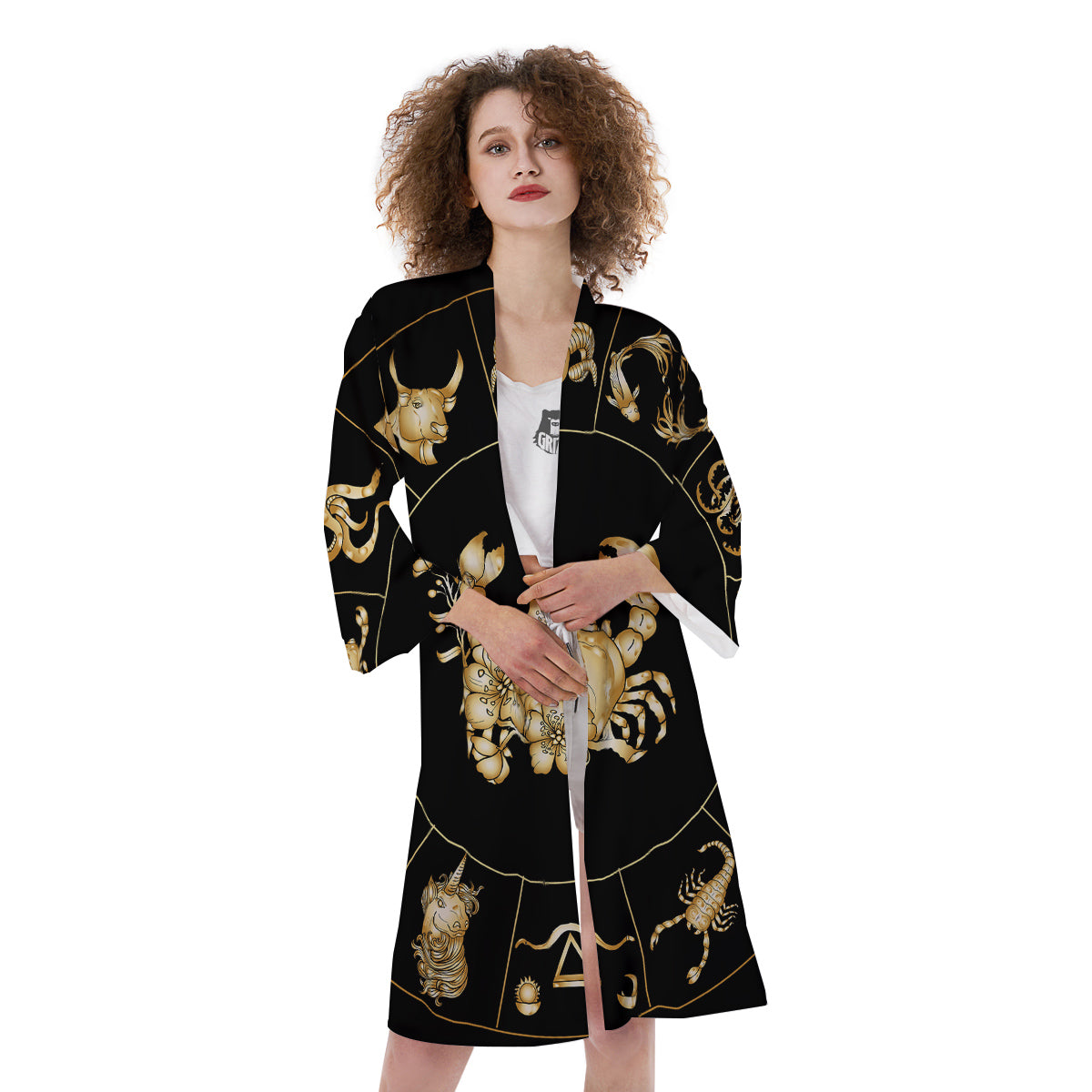 Signs Astrological And Cancer Print Kimono-grizzshop