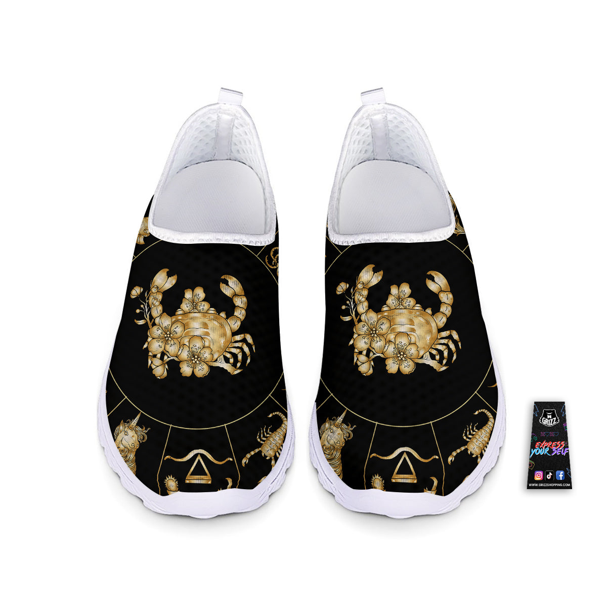 Signs Astrological And Cancer Print Nurse Shoes-grizzshop