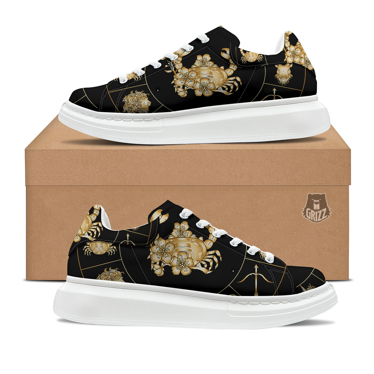 Signs Astrological And Cancer Print Platform Shoes-grizzshop