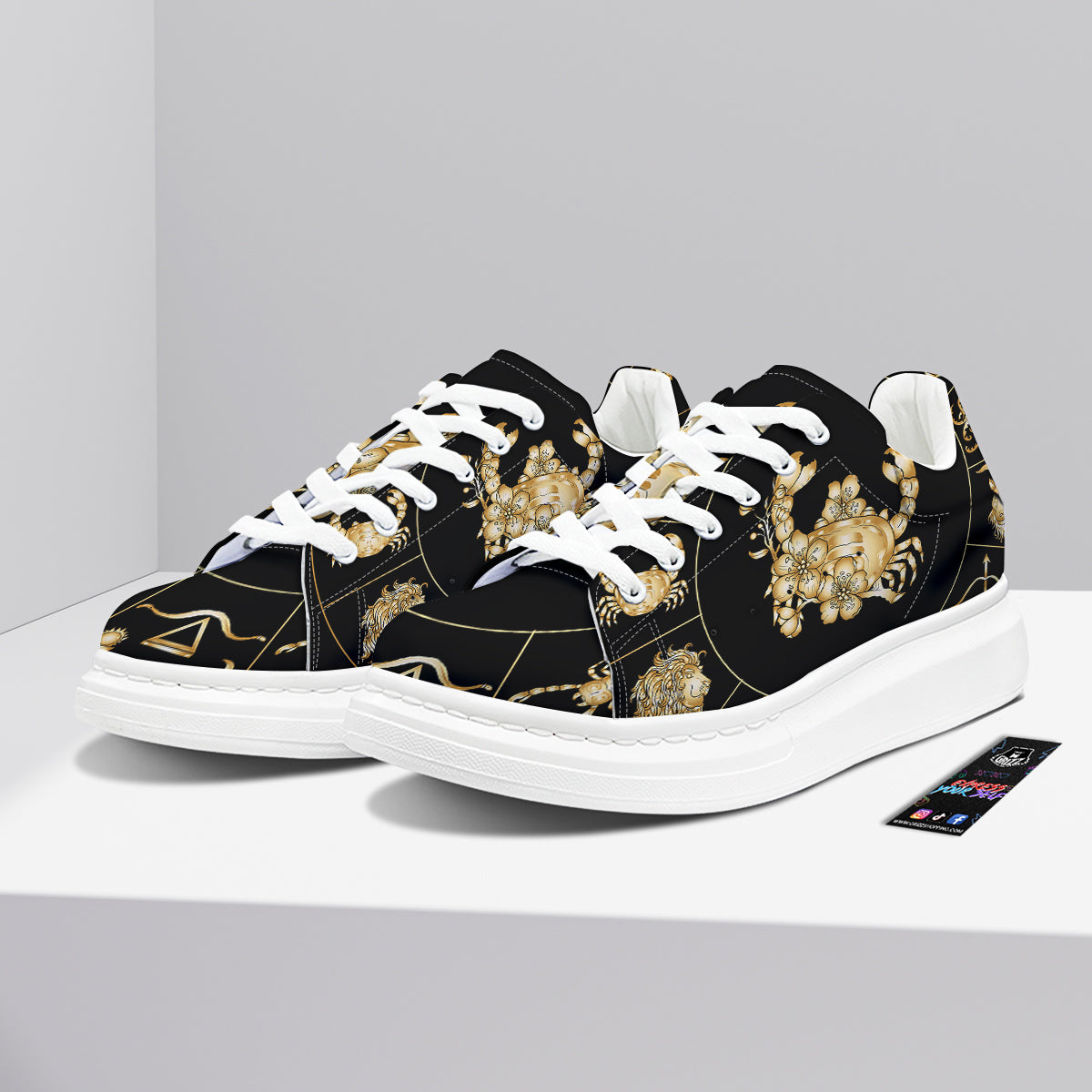 Signs Astrological And Cancer Print Platform Shoes-grizzshop