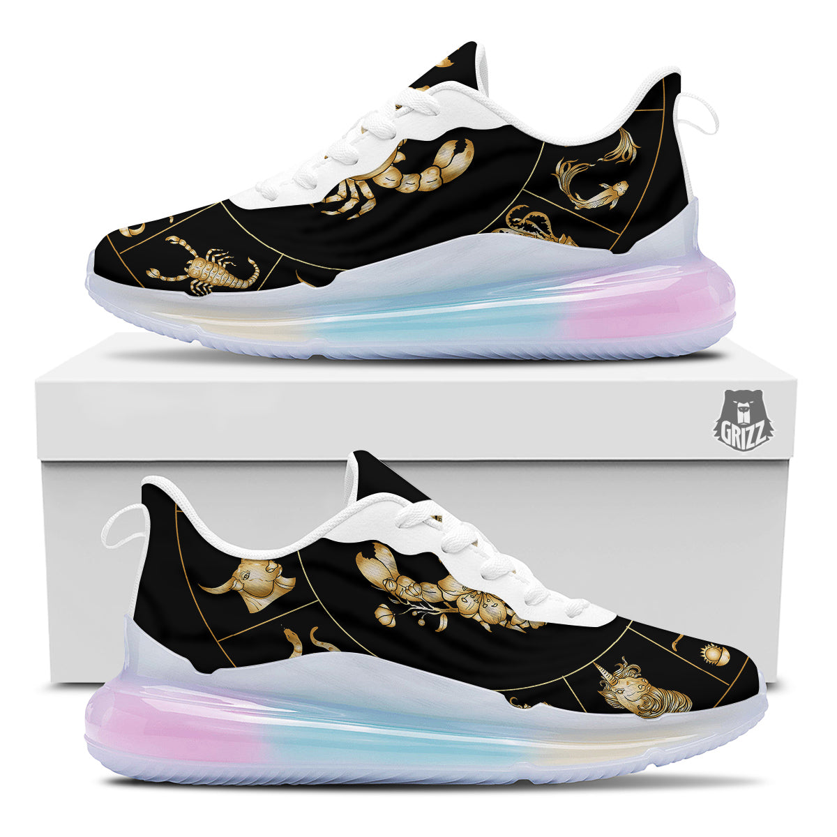 Signs Astrological And Cancer Print Running Sneakers-grizzshop