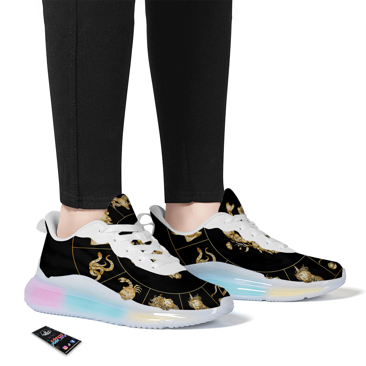 Signs Astrological And Cancer Print Running Sneakers-grizzshop