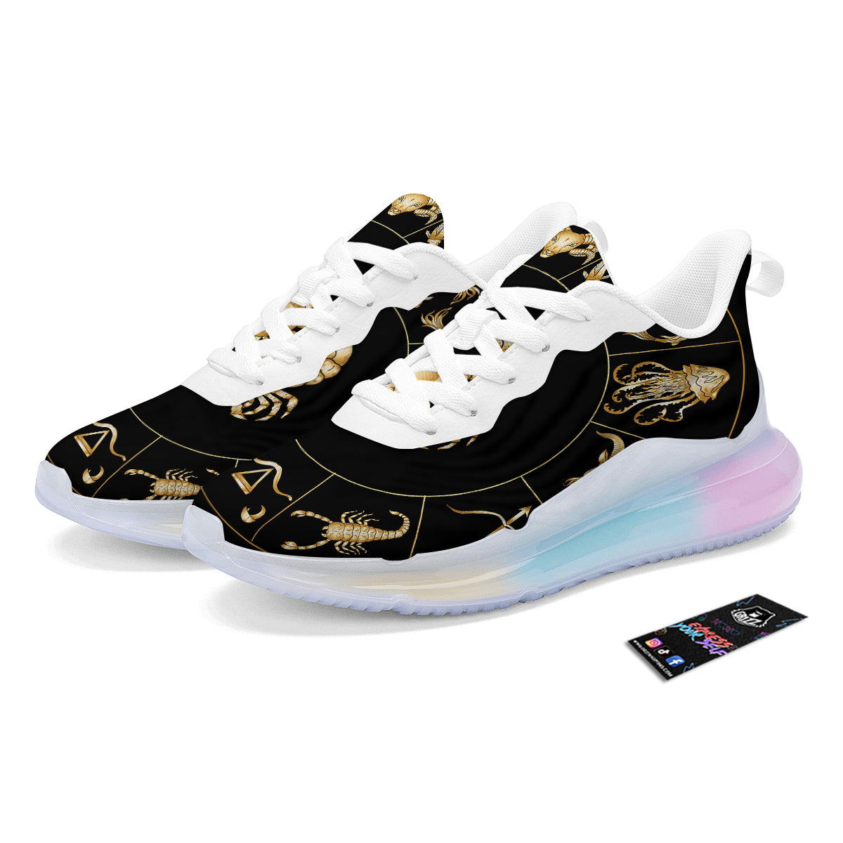 Signs Astrological And Cancer Print Running Sneakers-grizzshop