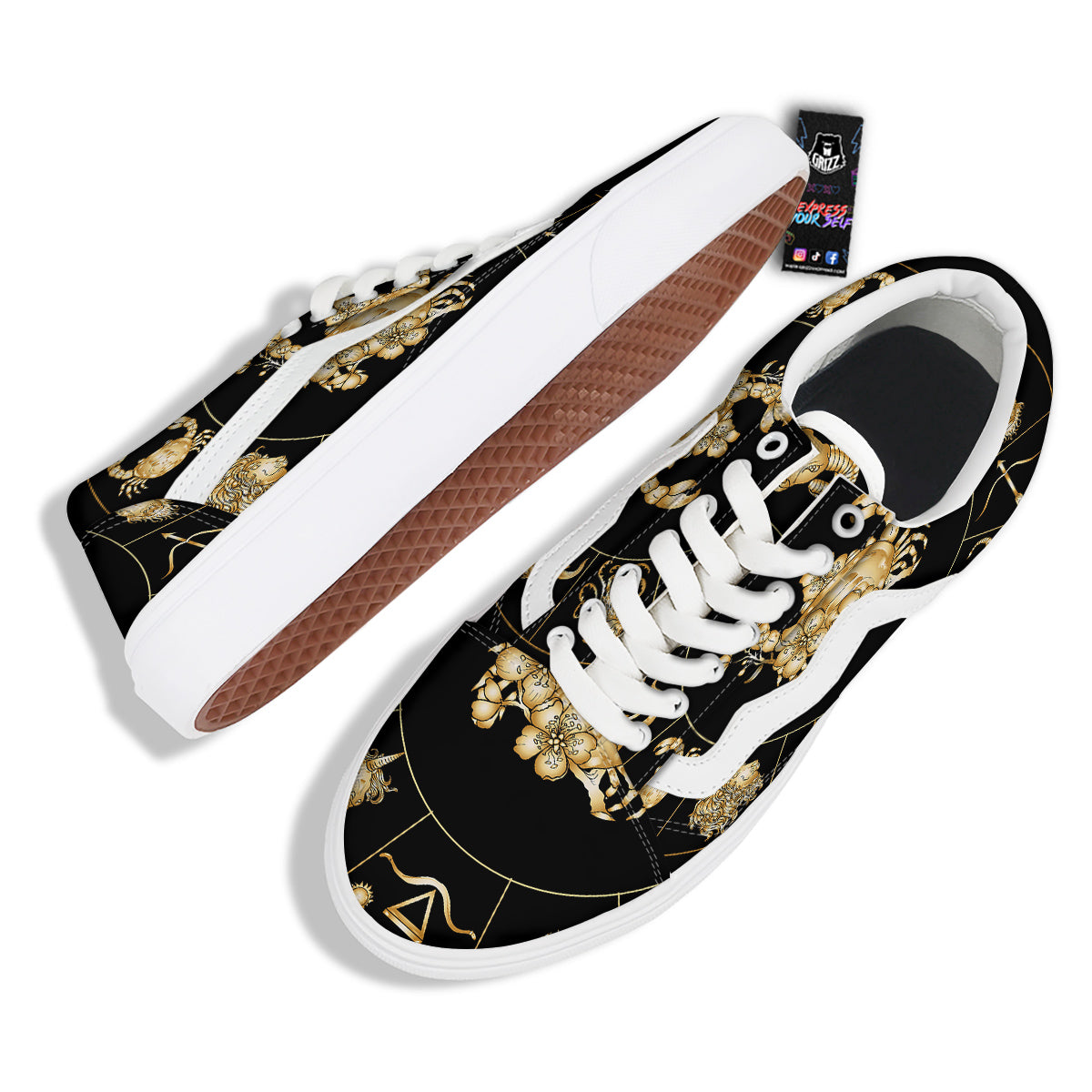 Signs Astrological And Cancer Print Skate Shoes-grizzshop