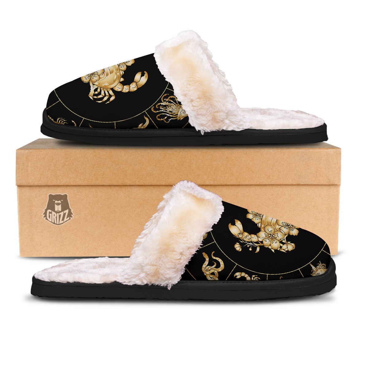 Signs Astrological And Cancer Print Slippers-grizzshop