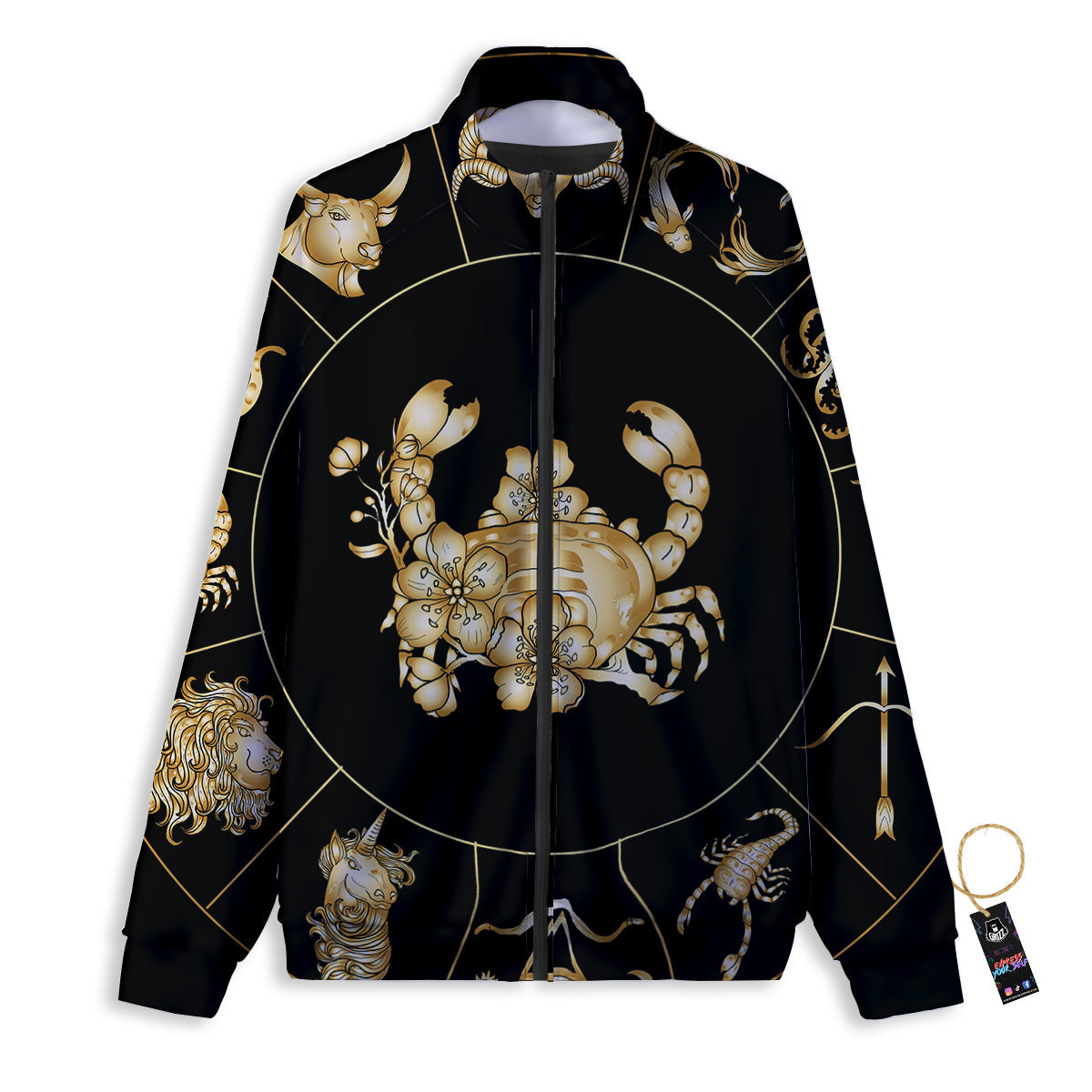 Signs Astrological And Cancer Print Track Jacket-grizzshop