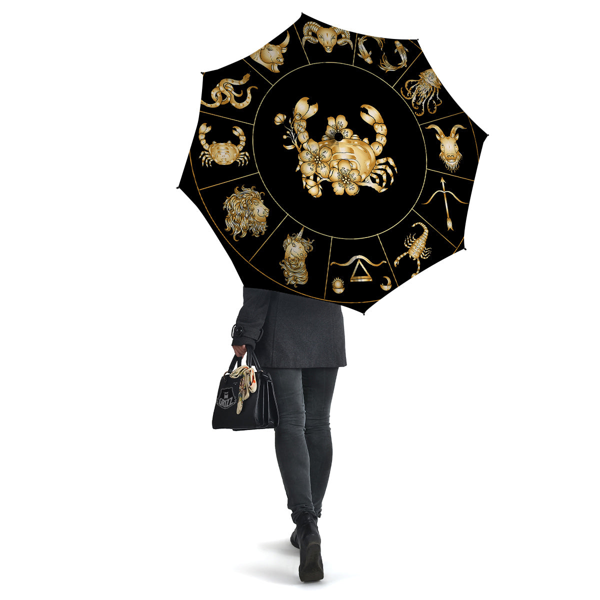 Signs Astrological And Cancer Print Umbrella-grizzshop