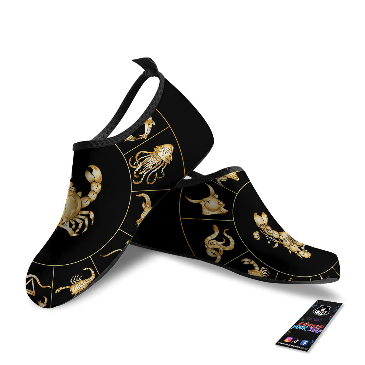 Signs Astrological And Cancer Print Water Shoes-grizzshop
