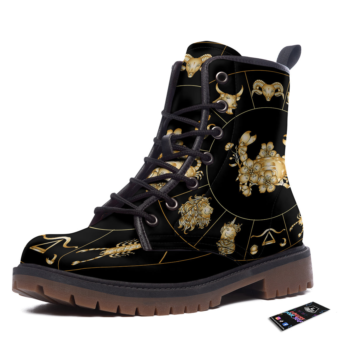 Signs Astrological And Cancer Print Work Boots-grizzshop
