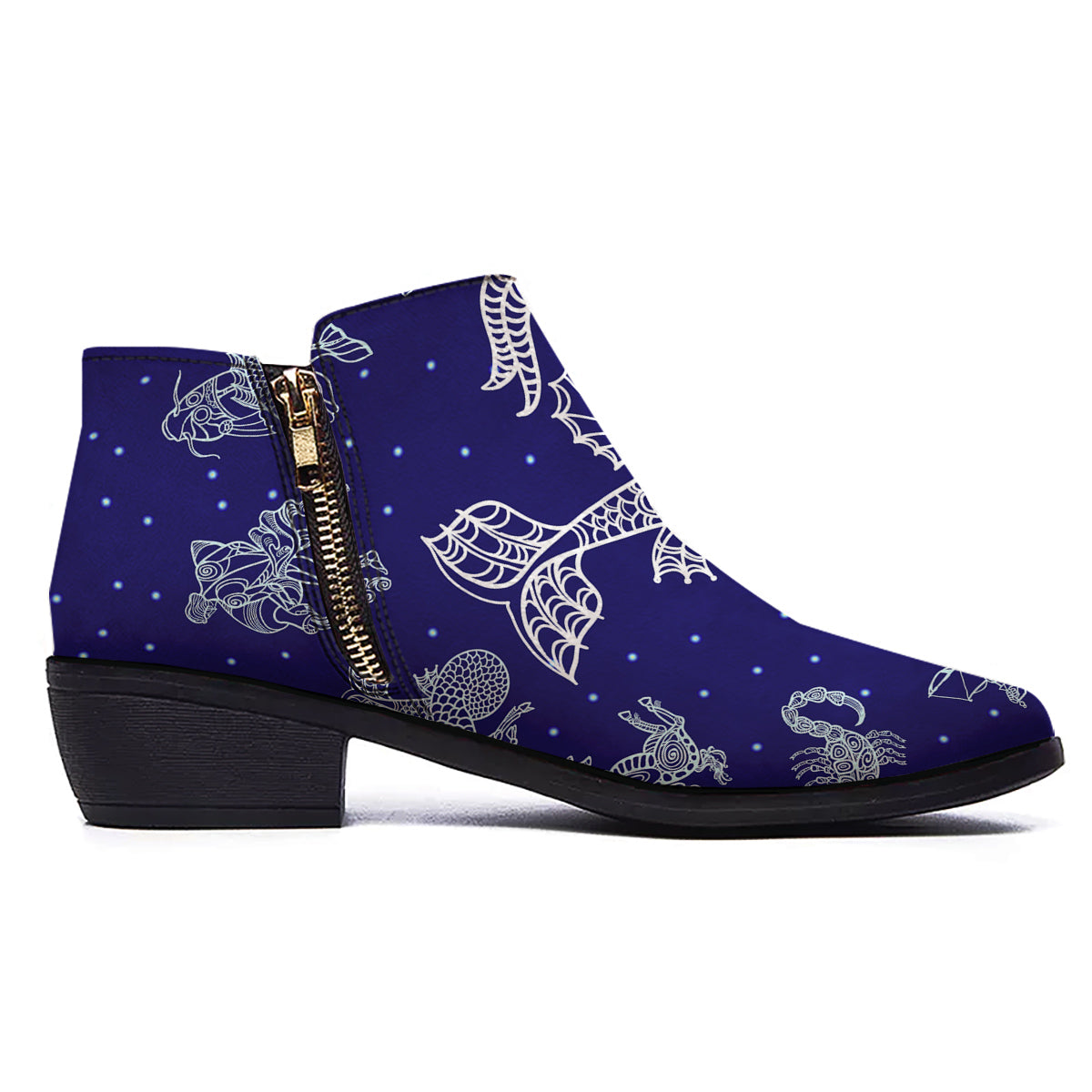 Signs Astrological And Capricorn Print Ankle Boots-grizzshop