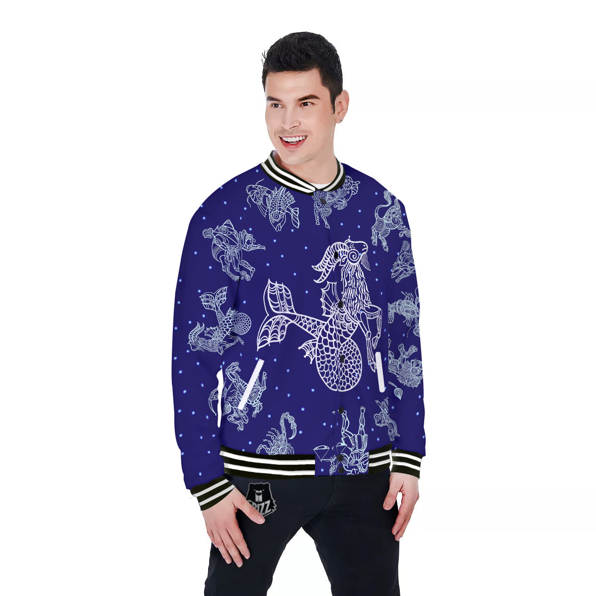 Signs Astrological And Capricorn Print Baseball Jacket-grizzshop