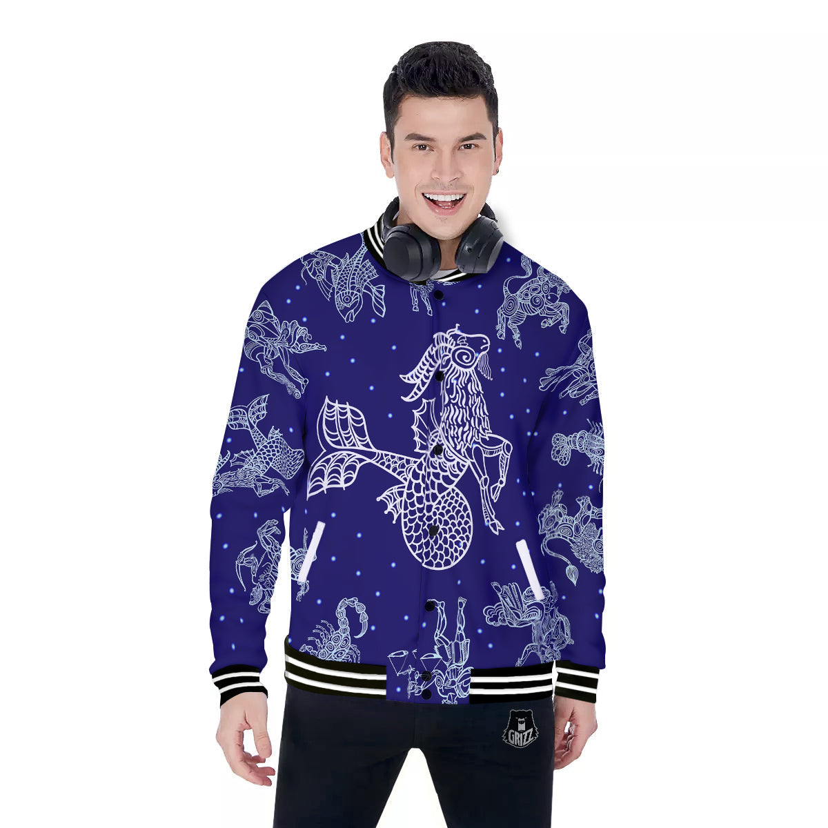 Signs Astrological And Capricorn Print Baseball Jacket-grizzshop