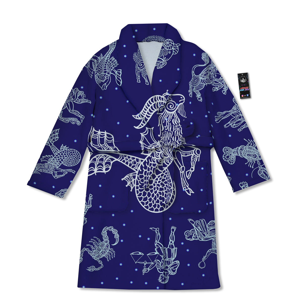 Signs Astrological And Capricorn Print Bathrobe-grizzshop