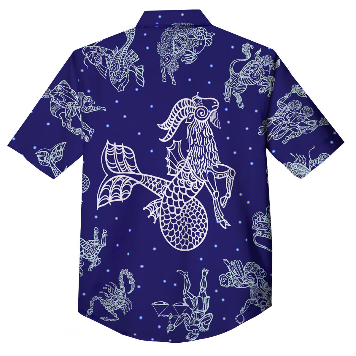 Signs Astrological And Capricorn Print Button Up Shirt-grizzshop