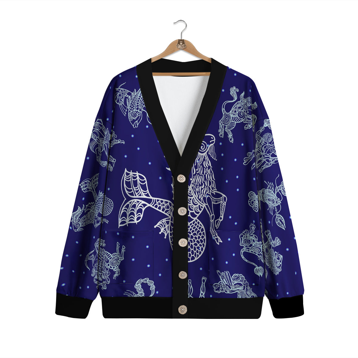 Signs Astrological And Capricorn Print Cardigan-grizzshop