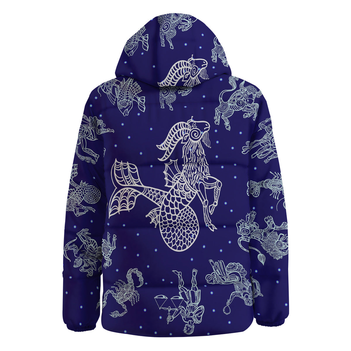 Signs Astrological And Capricorn Print Down Jacket-grizzshop