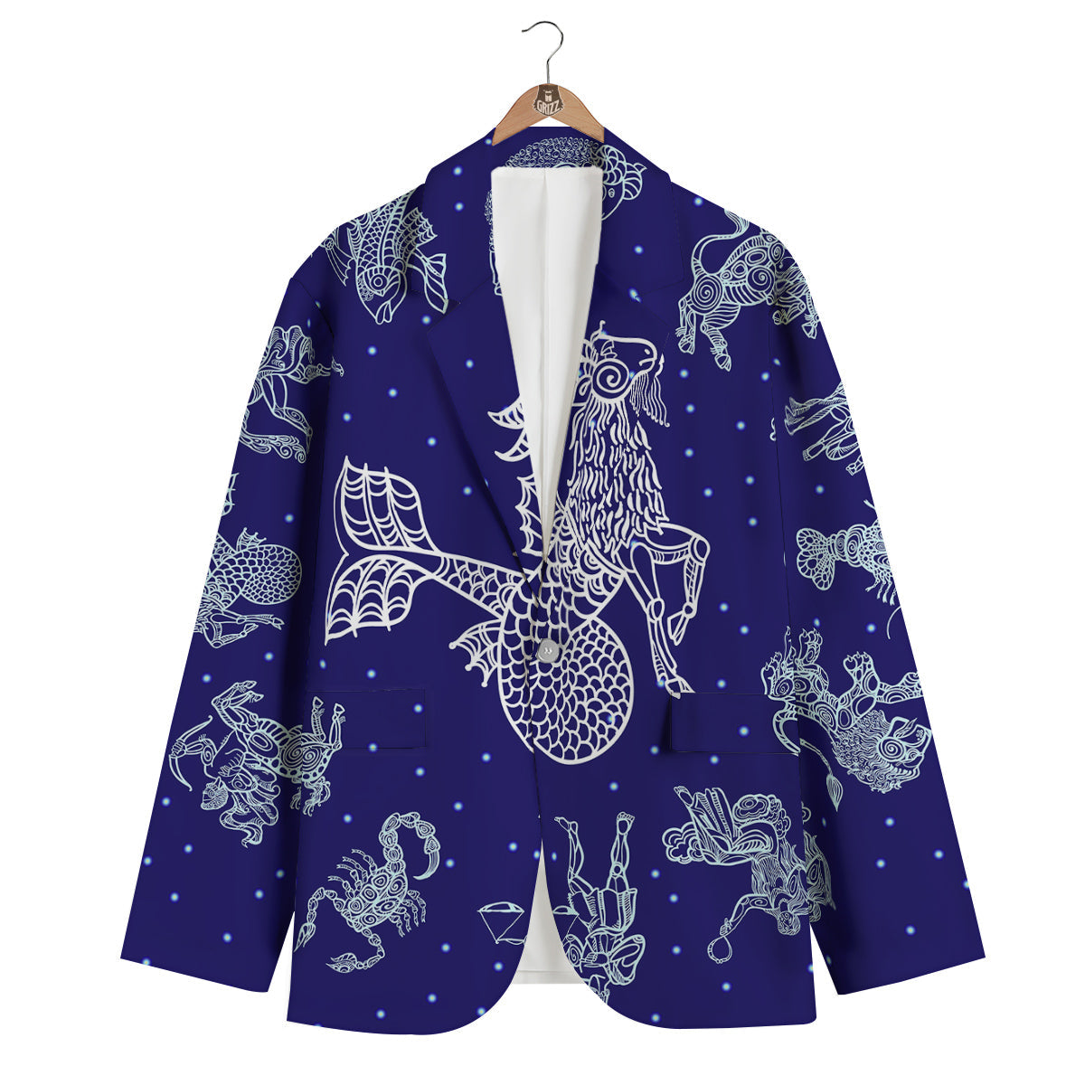 Signs Astrological And Capricorn Print Men's Blazer-grizzshop