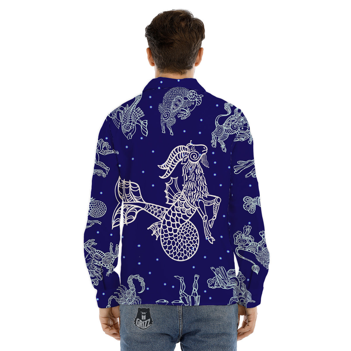 Signs Astrological And Capricorn Print Men's Dress Shirts-grizzshop