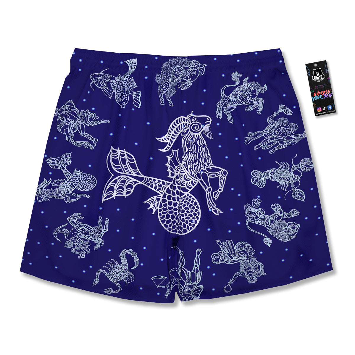 Signs Astrological And Capricorn Print Men's Running Shorts-grizzshop