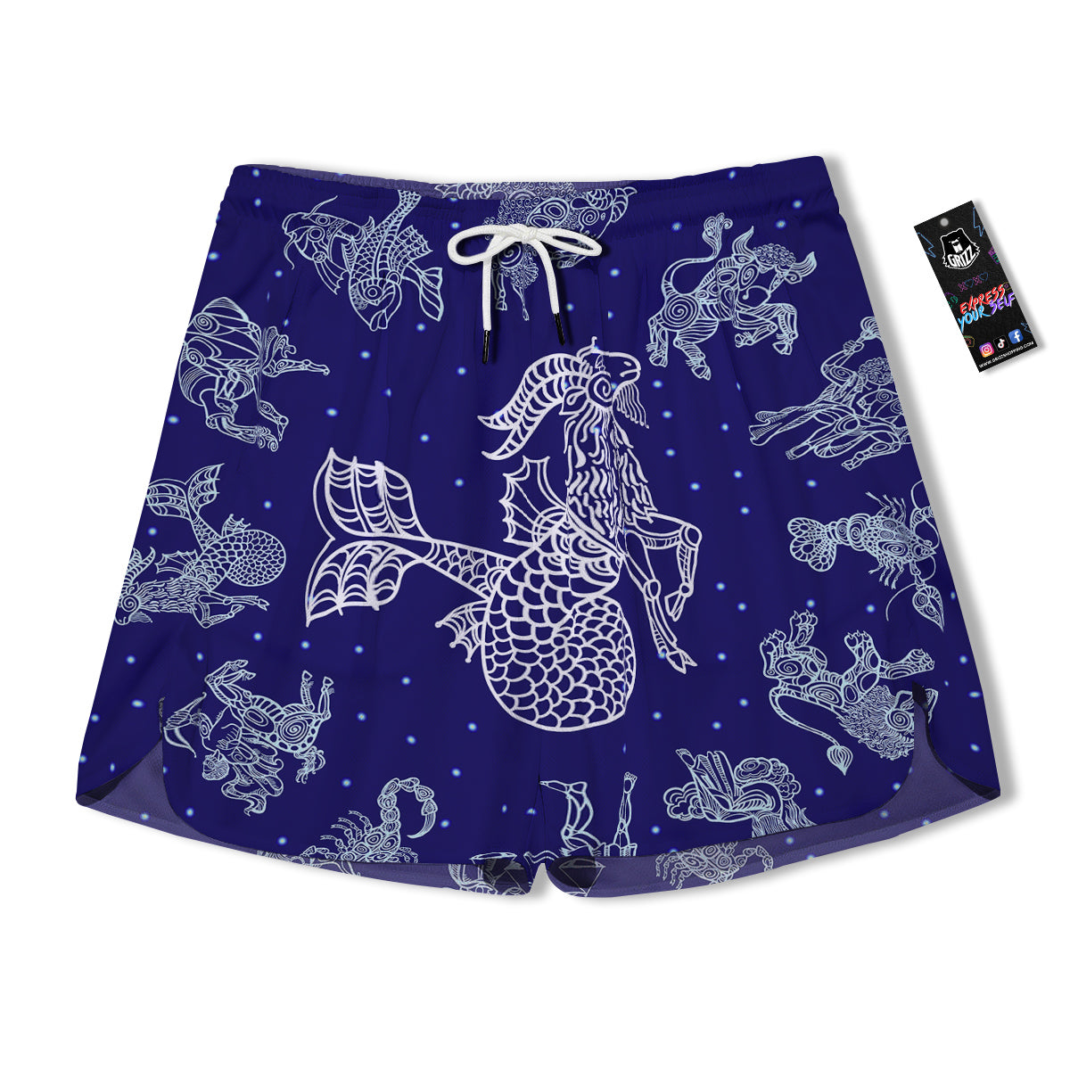 Signs Astrological And Capricorn Print Men's Running Shorts-grizzshop