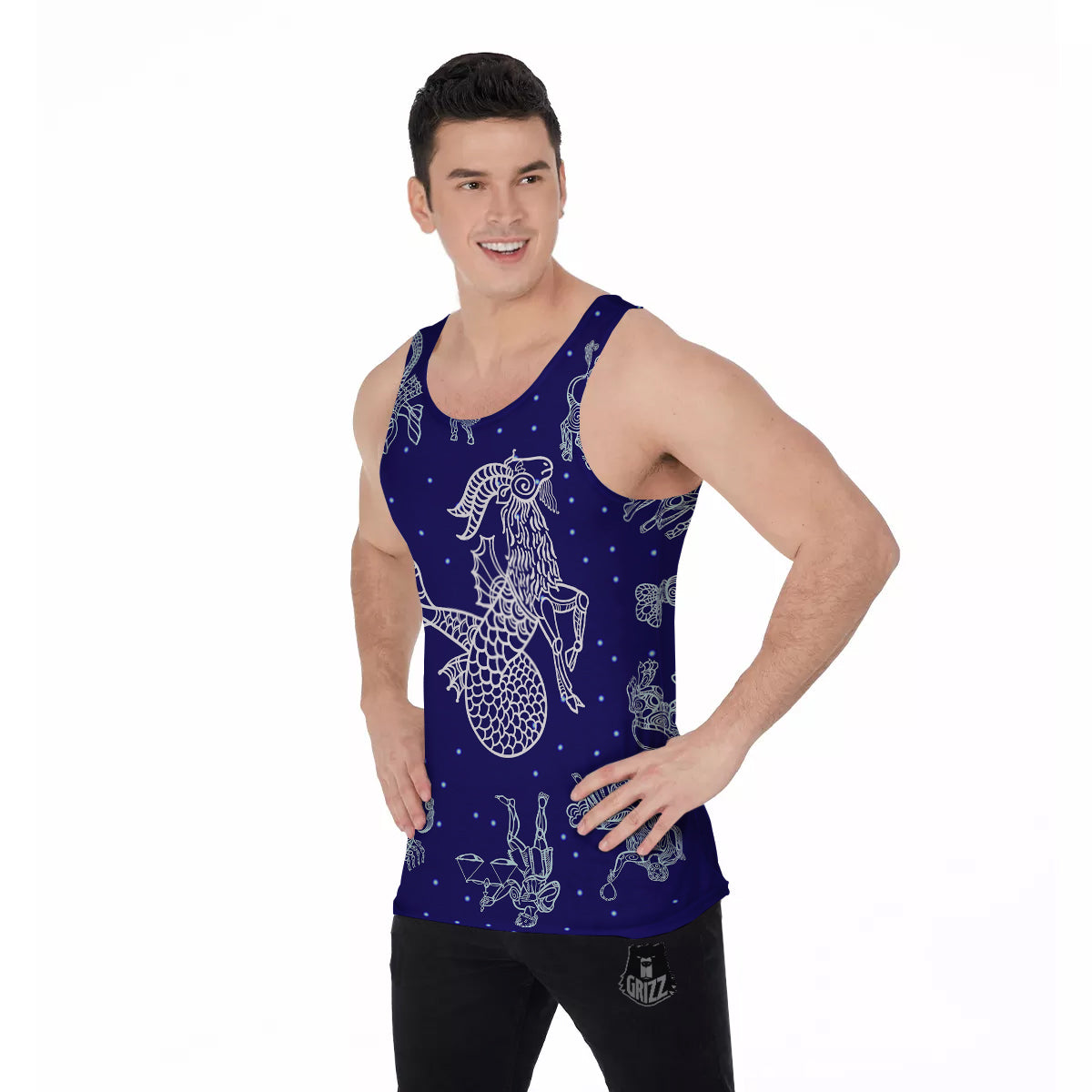 Signs Astrological And Capricorn Print Men's Tank Top-grizzshop