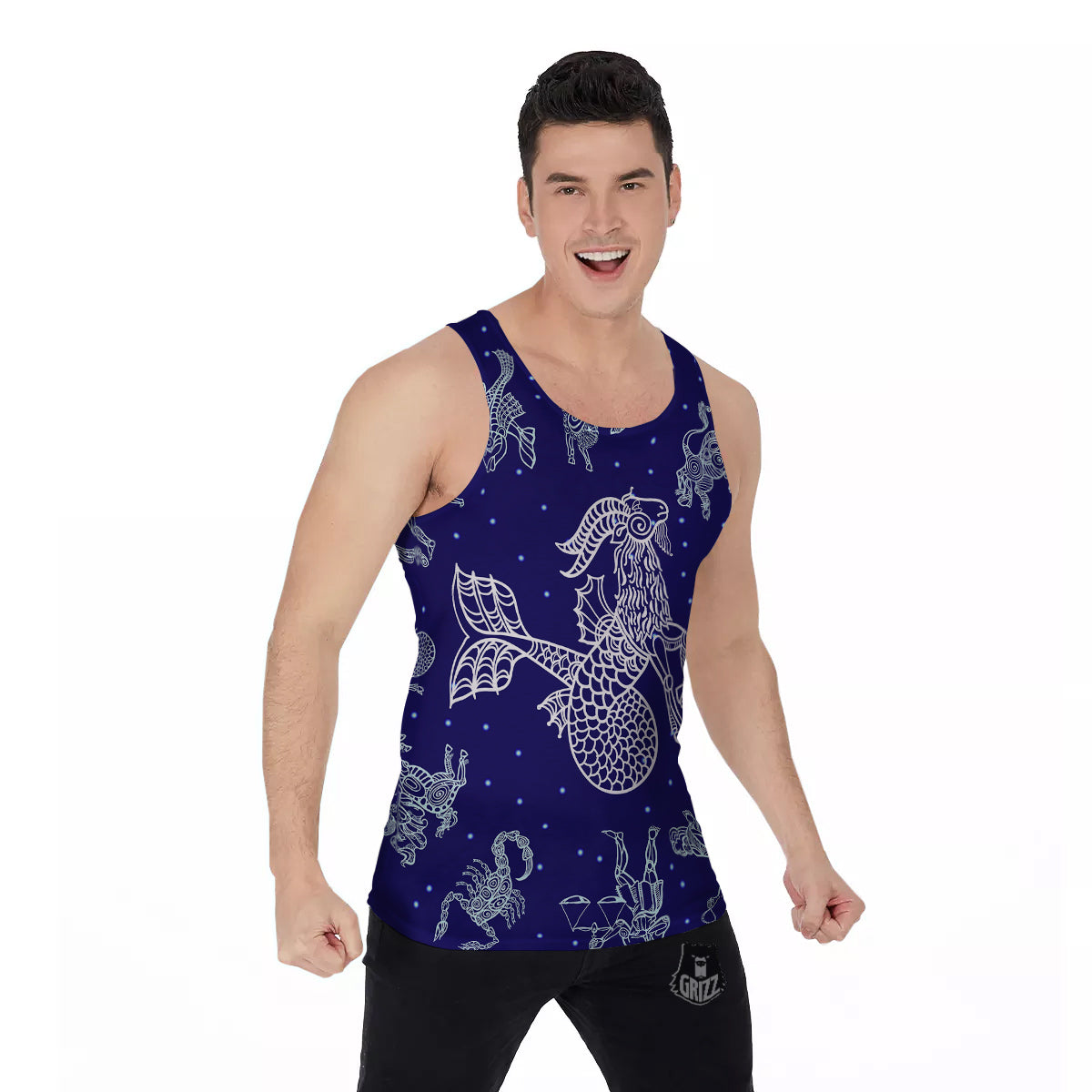 Signs Astrological And Capricorn Print Men's Tank Top-grizzshop