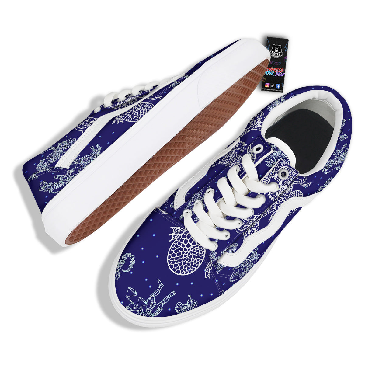 Signs Astrological And Capricorn Print Skate Shoes-grizzshop