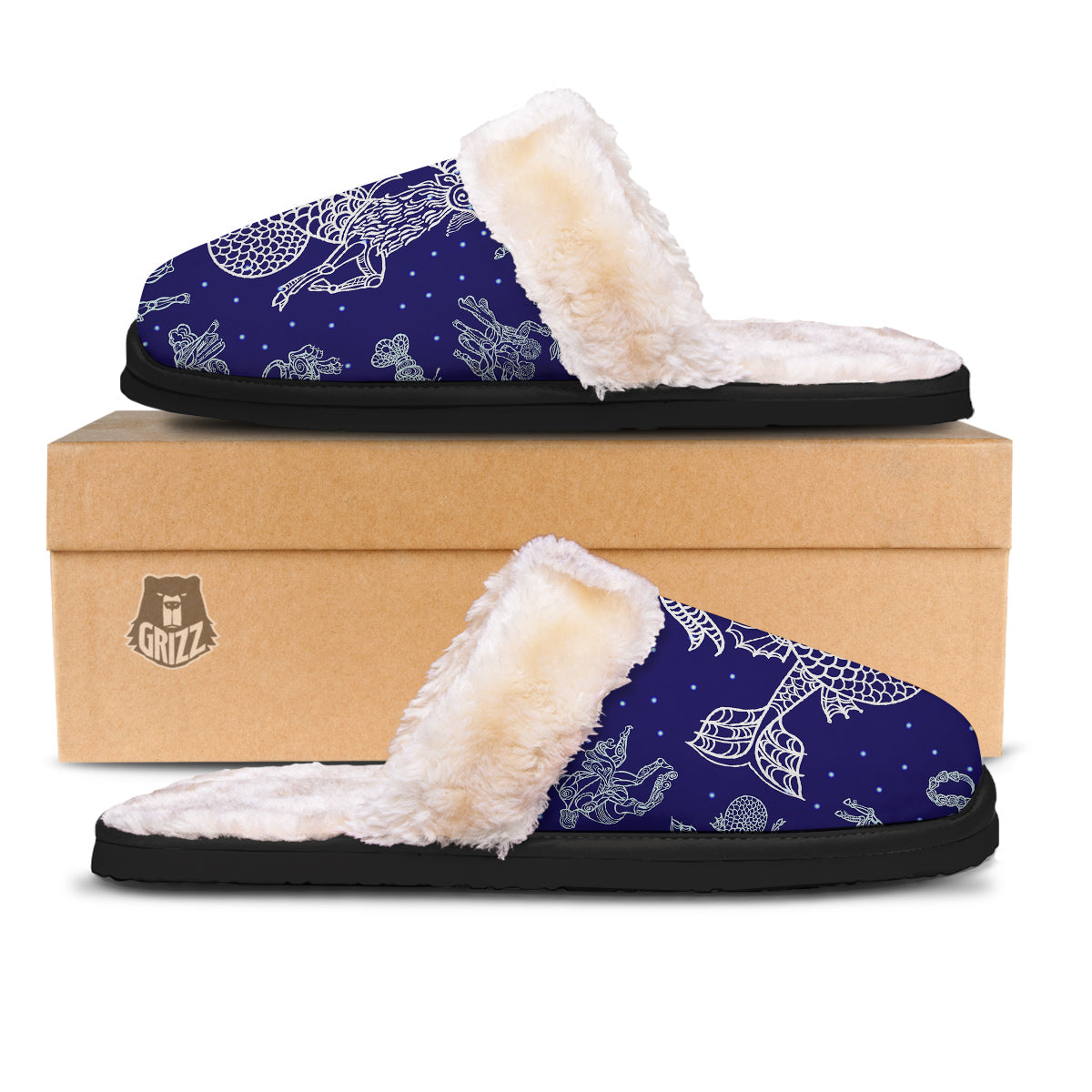 Signs Astrological And Capricorn Print Slippers-grizzshop