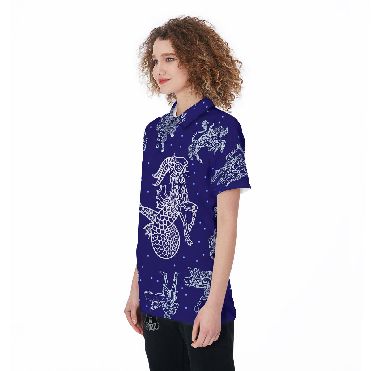 Signs Astrological And Capricorn Print Women's Golf Shirts-grizzshop