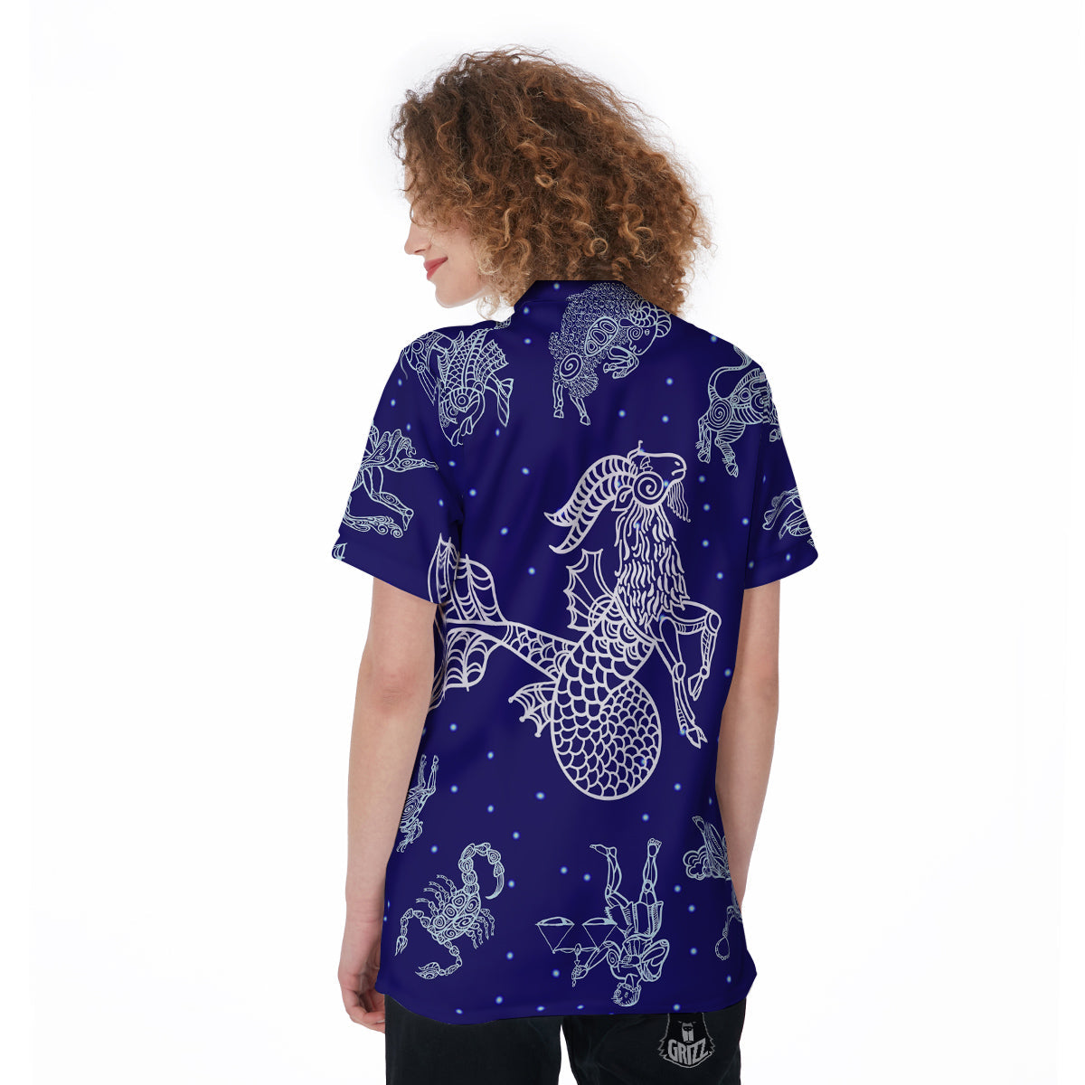 Signs Astrological And Capricorn Print Women's Golf Shirts-grizzshop
