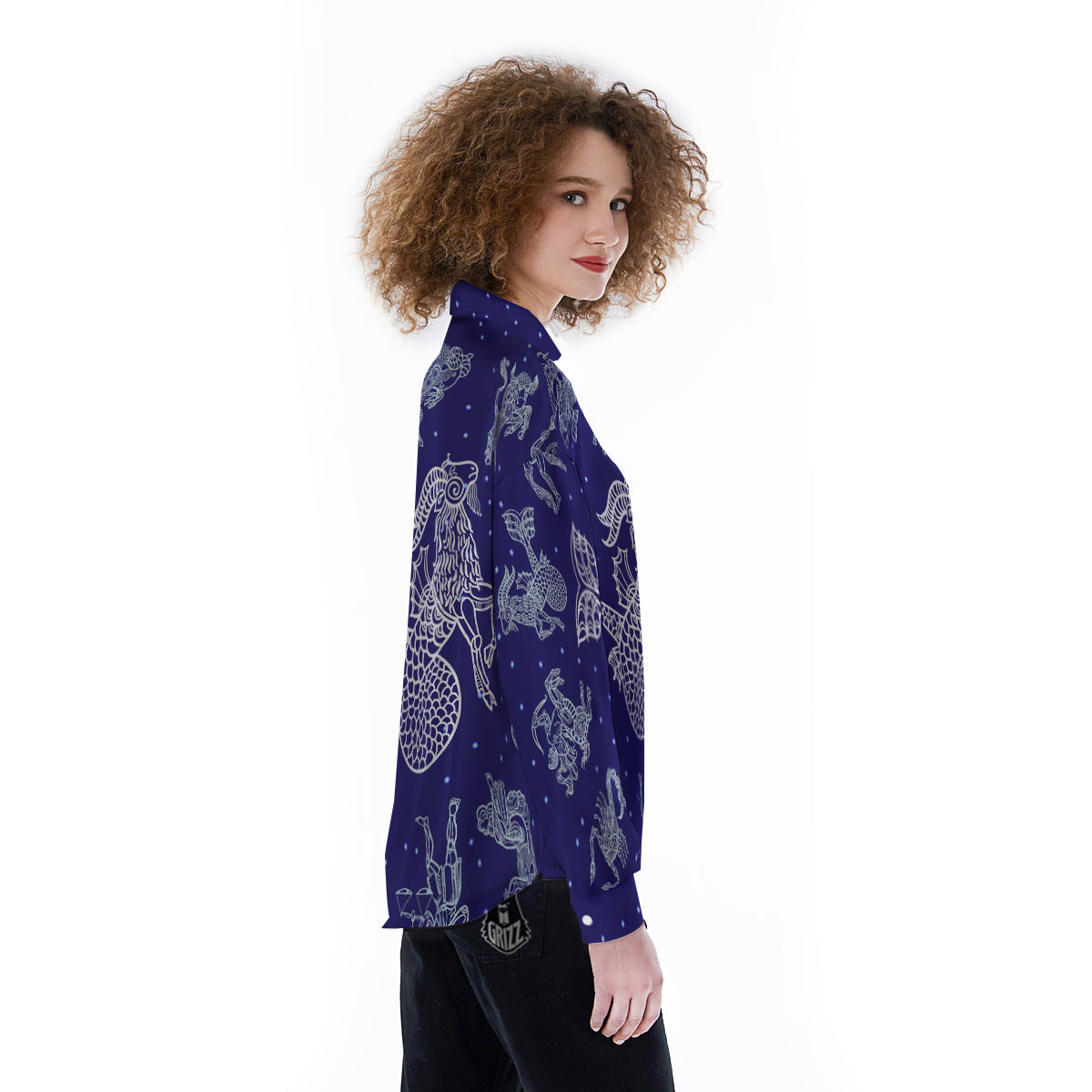 Signs Astrological And Capricorn Print Women's Long Sleeve Shirts-grizzshop