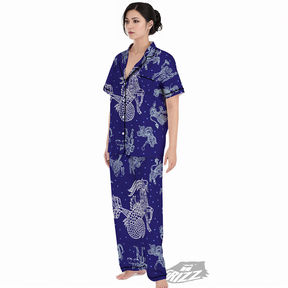 Signs Astrological And Capricorn Print Women's Pajamas Set-grizzshop