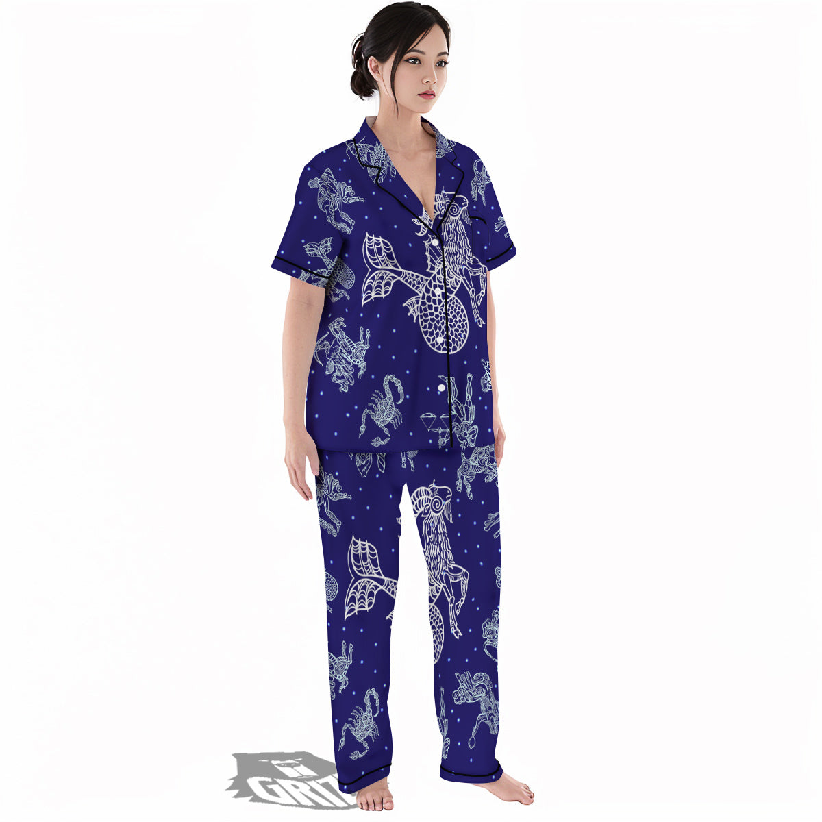 Signs Astrological And Capricorn Print Women's Pajamas Set-grizzshop